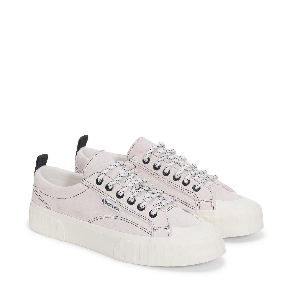 Superga 2630 STRIPE SUEDE CONTRAST STITCHINGWHITE AVORIO-BLACK-FAVORIO