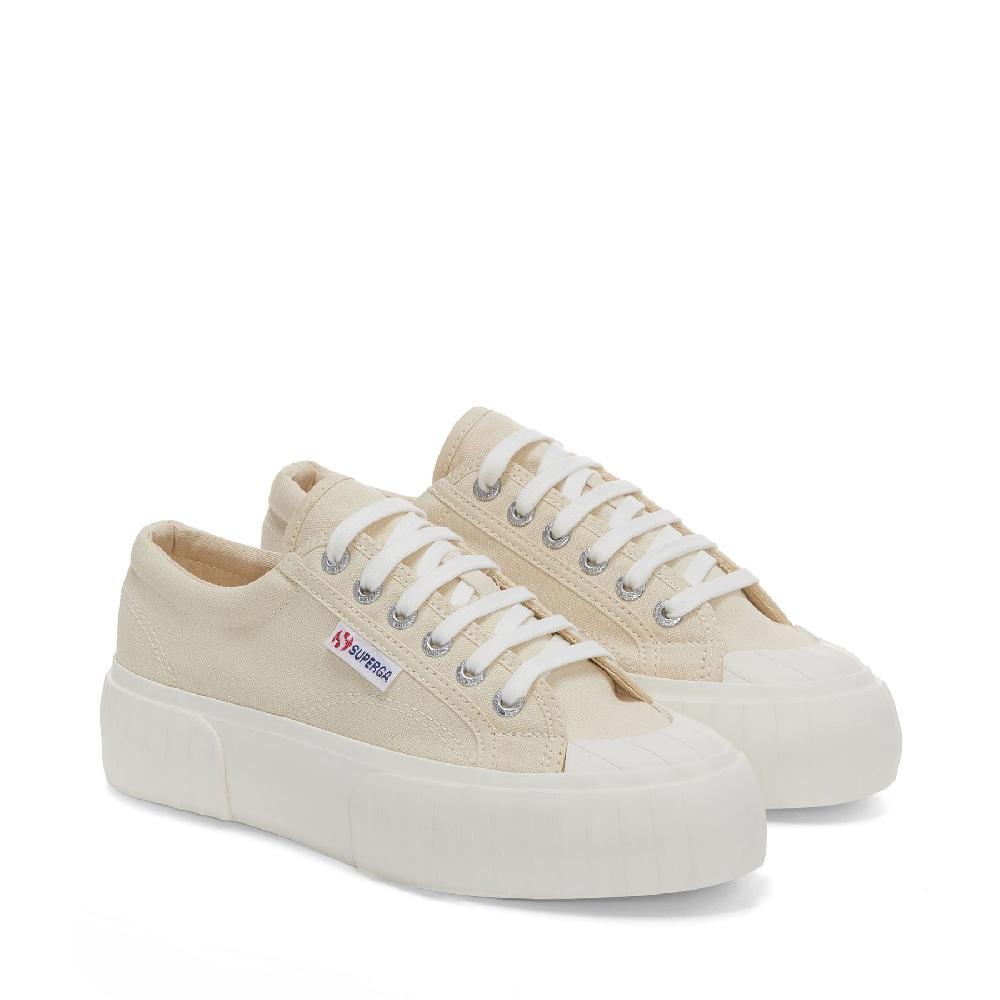 Superga 2631 STRIPE PLATFORMBEIGE LT EGGSHELL-FAVORIO