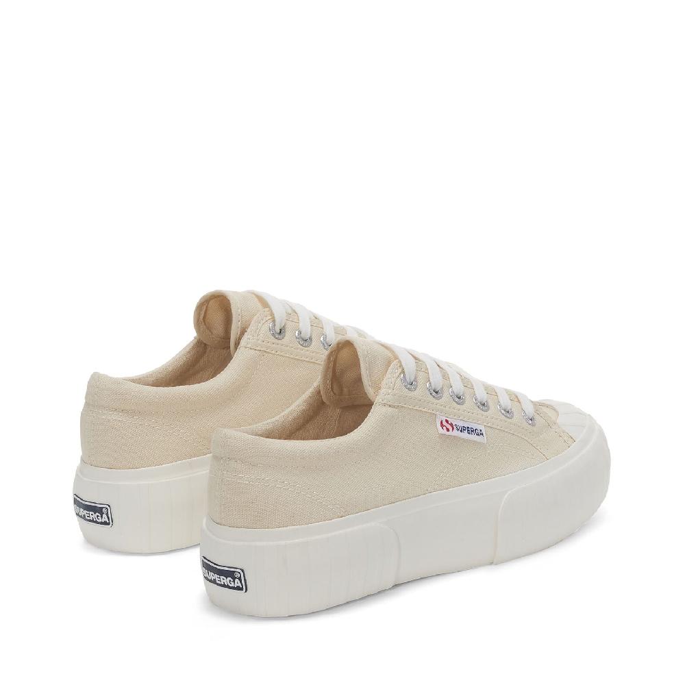 Superga 2631 STRIPE PLATFORMBEIGE LT EGGSHELL-FAVORIO