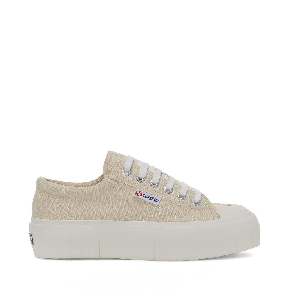 Superga 2631 STRIPE PLATFORMBEIGE LT EGGSHELL-FAVORIO