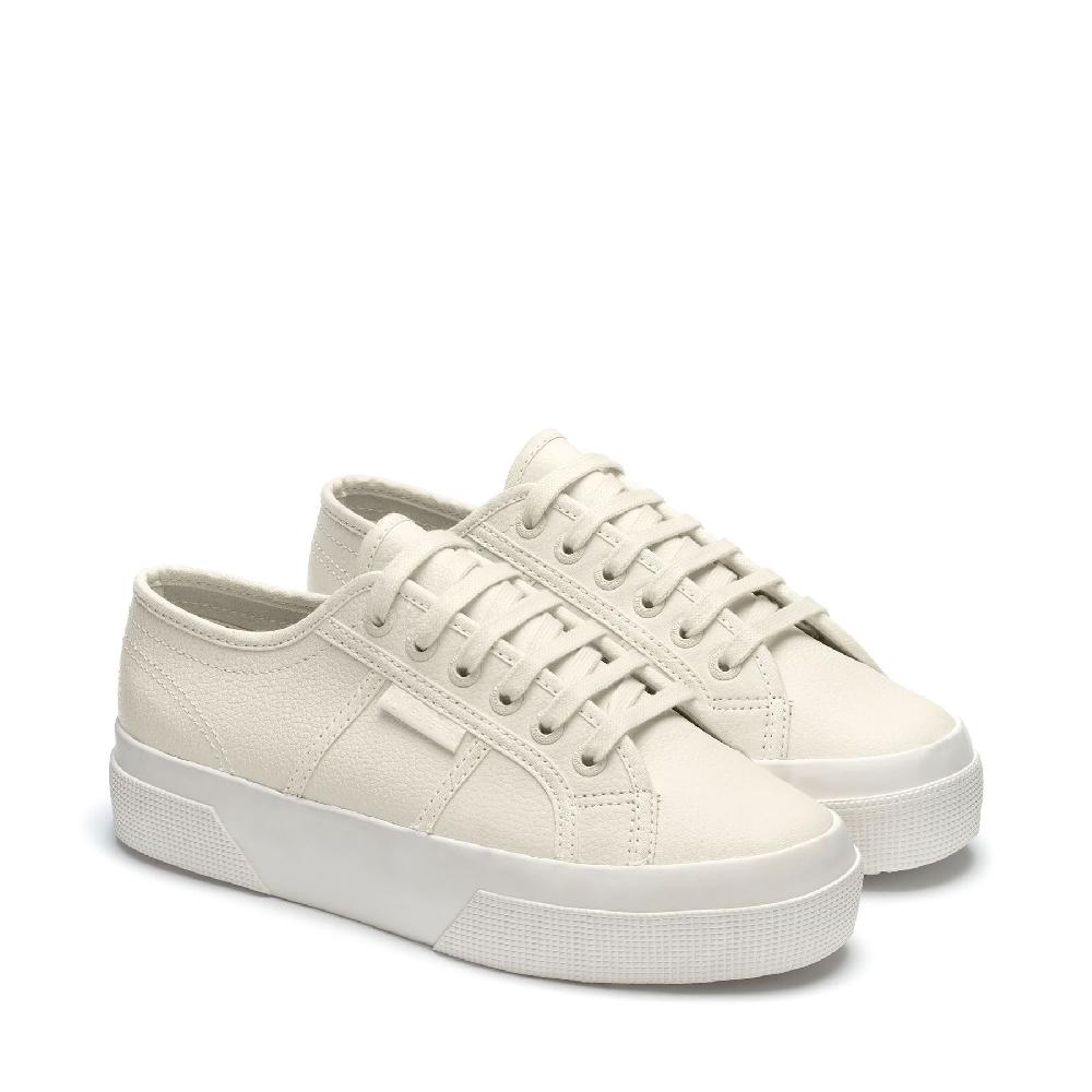 Superga 2740 PLATFORM TUMBLED LEATHERBEIGE NATURAL-FAVORIO