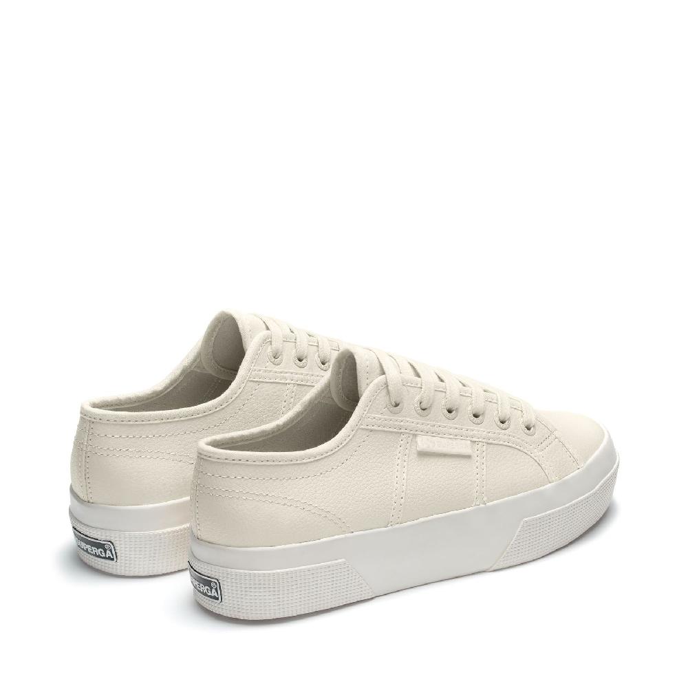 Superga 2740 PLATFORM TUMBLED LEATHERBEIGE NATURAL-FAVORIO