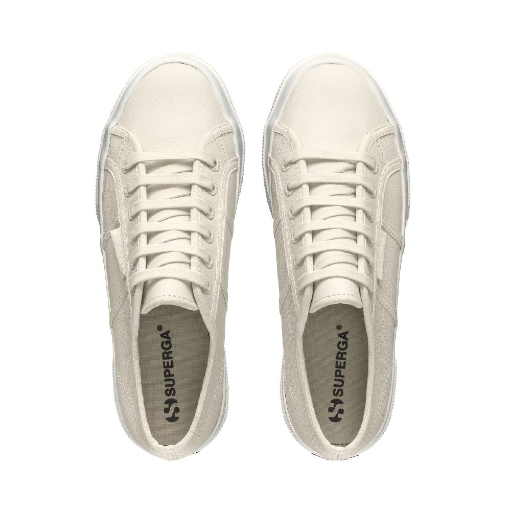 Superga 2740 PLATFORM TUMBLED LEATHERBEIGE NATURAL-FAVORIO