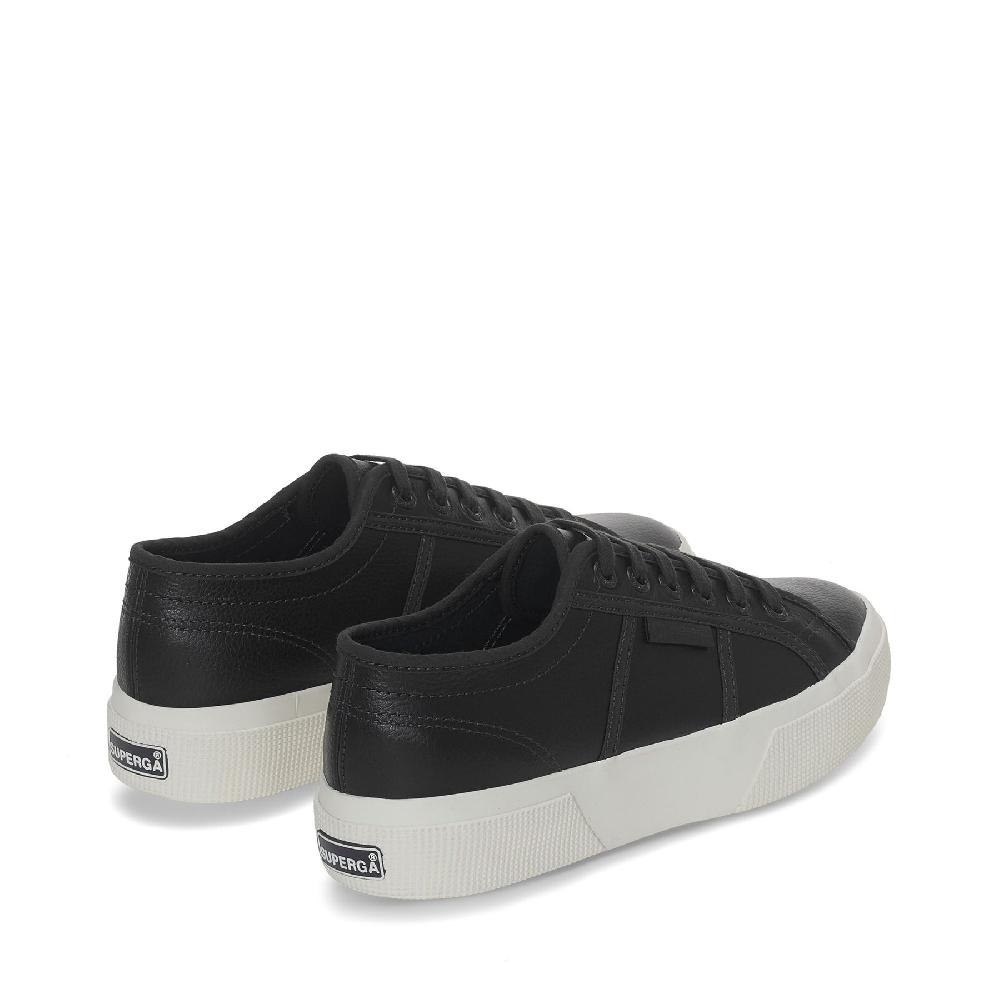 Superga 2740 PLATFORM TUMBLED LEATHERBLACK BRISTOL-FAVORIO