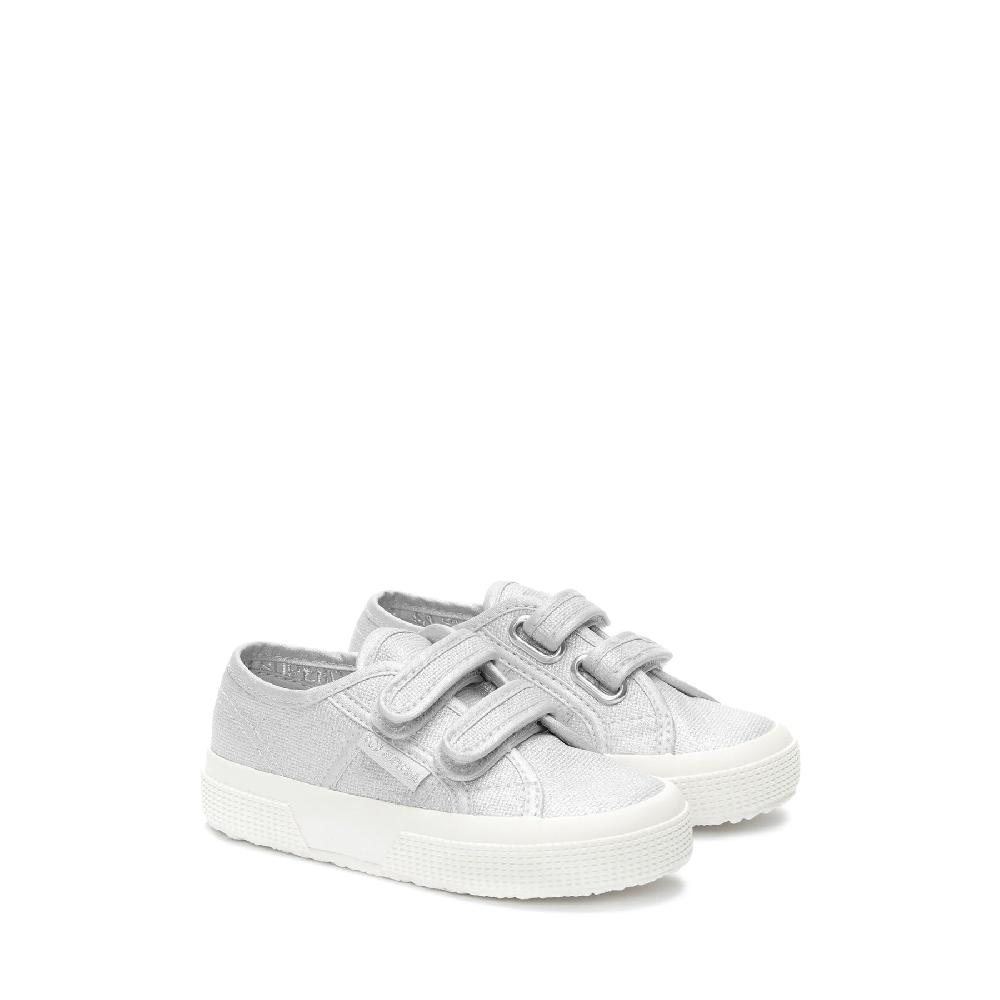 Superga 2750 KIDS STRAPS PEARL MATTE CANVASGREY SILVER-FAVORIO