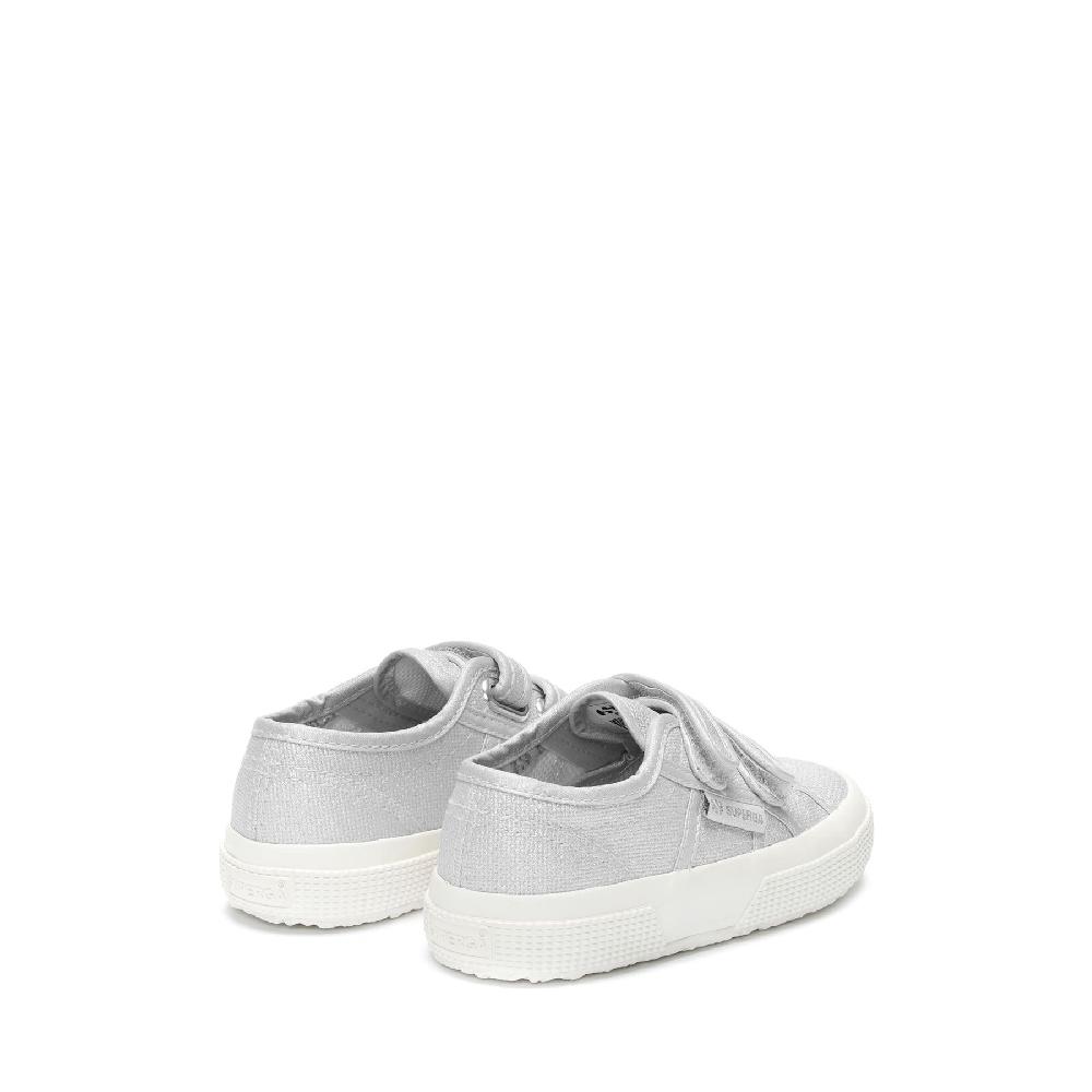 Superga 2750 KIDS STRAPS PEARL MATTE CANVASGREY SILVER-FAVORIO