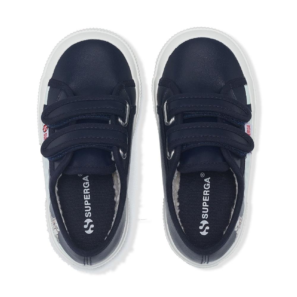 Superga 2750 KIDS STRAPS VEGAN MATERIAL POLAR BEARBLUE NAVY-POLAR BEAR