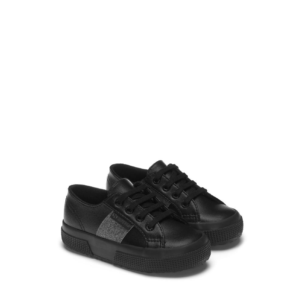 Superga 2750 KIDS SYNTHETIC MATERIAL GLITTERTOTAL BLACK