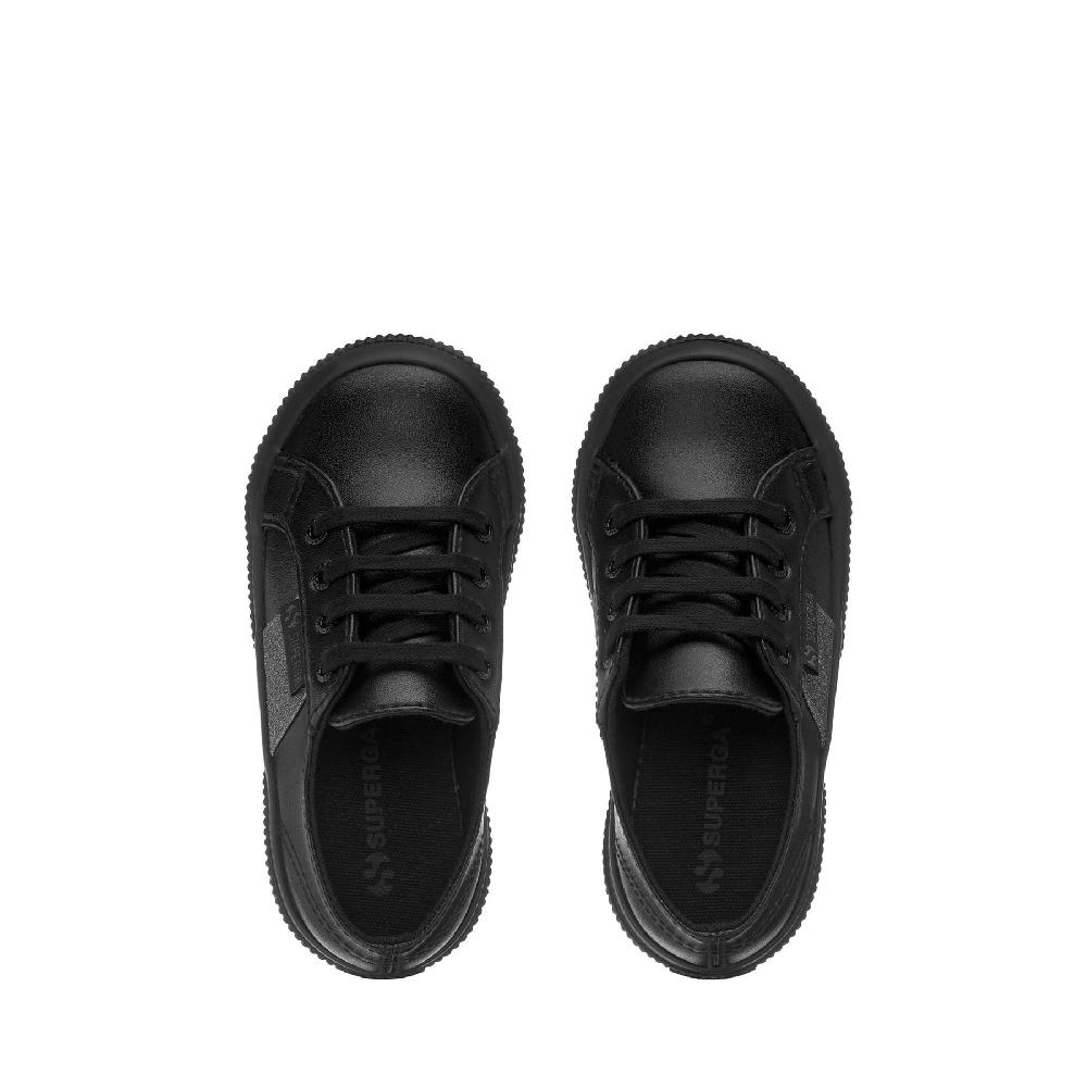 Superga 2750 KIDS SYNTHETIC MATERIAL GLITTERTOTAL BLACK