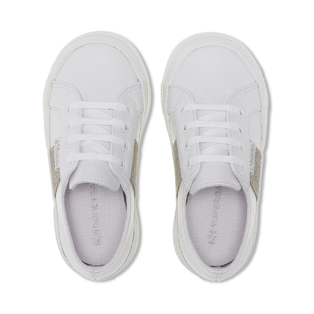 Superga 2750 KIDS SYNTHETIC MATERIAL GLITTERWHITE-SILVER