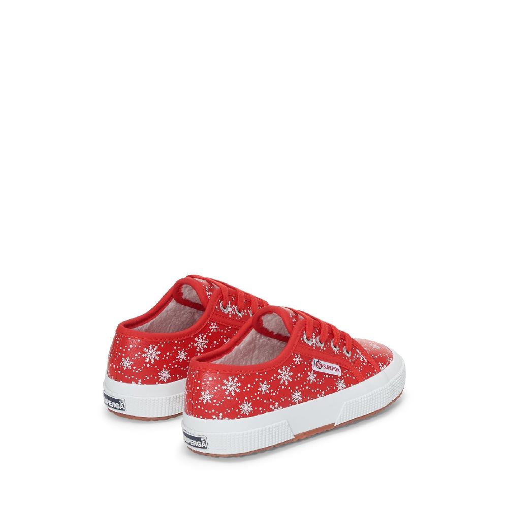 Superga 2750 KIDS VEGAN MATERIAL SNOWFLAKESRED-SNOWFLAKES