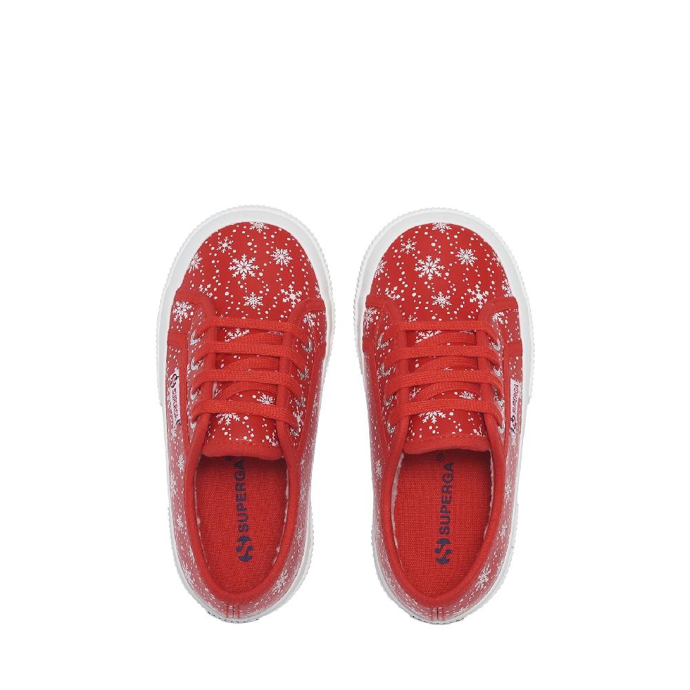Superga 2750 KIDS VEGAN MATERIAL SNOWFLAKESRED-SNOWFLAKES