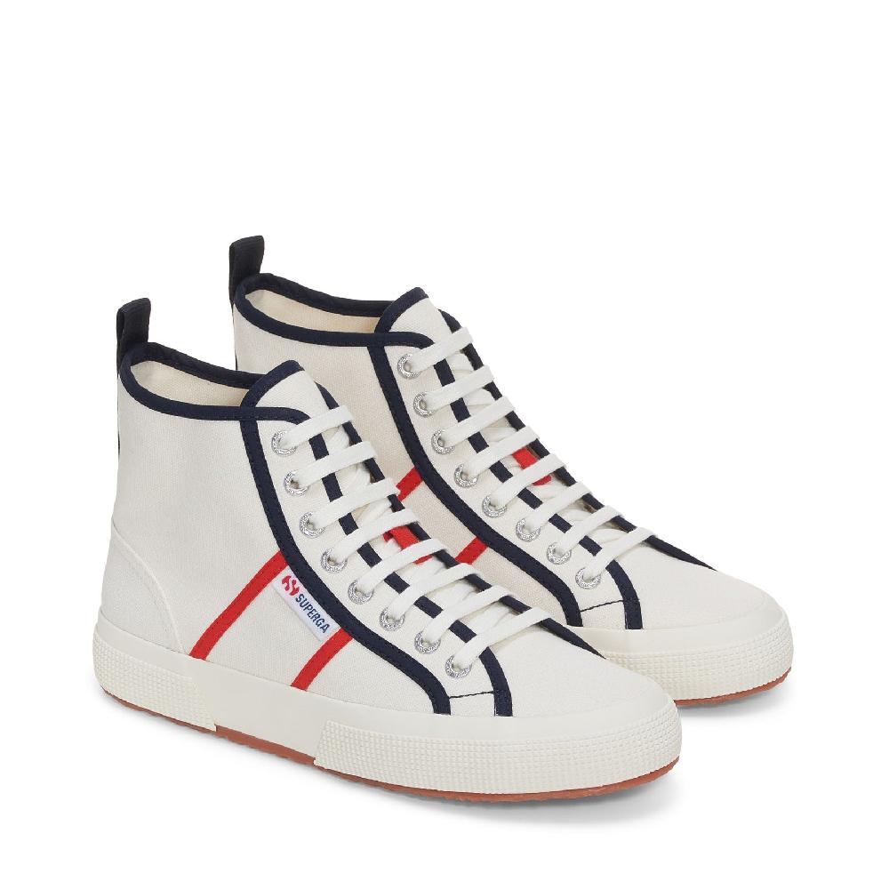 Superga 2750 MID COLORBLOCKINGWHITE AVORIO-BLUE NAVY-RED