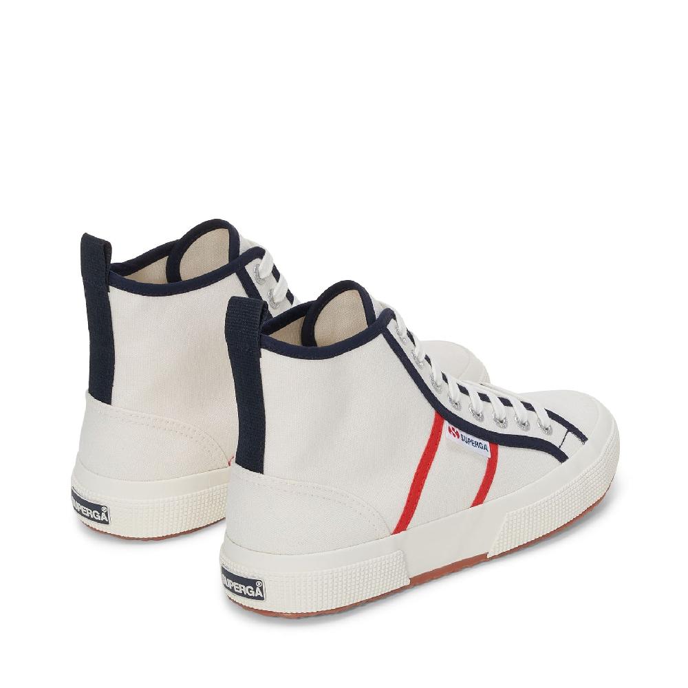 Superga 2750 MID COLORBLOCKINGWHITE AVORIO-BLUE NAVY-RED
