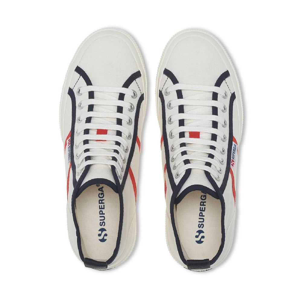 Superga 2750 MID COLORBLOCKINGWHITE AVORIO-BLUE NAVY-RED