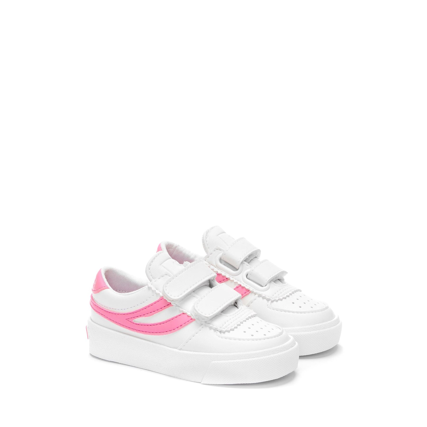 Superga 2846 KIDS SEATTLE STRAPS VEGAN MATERIALWHITE-NEON PINK