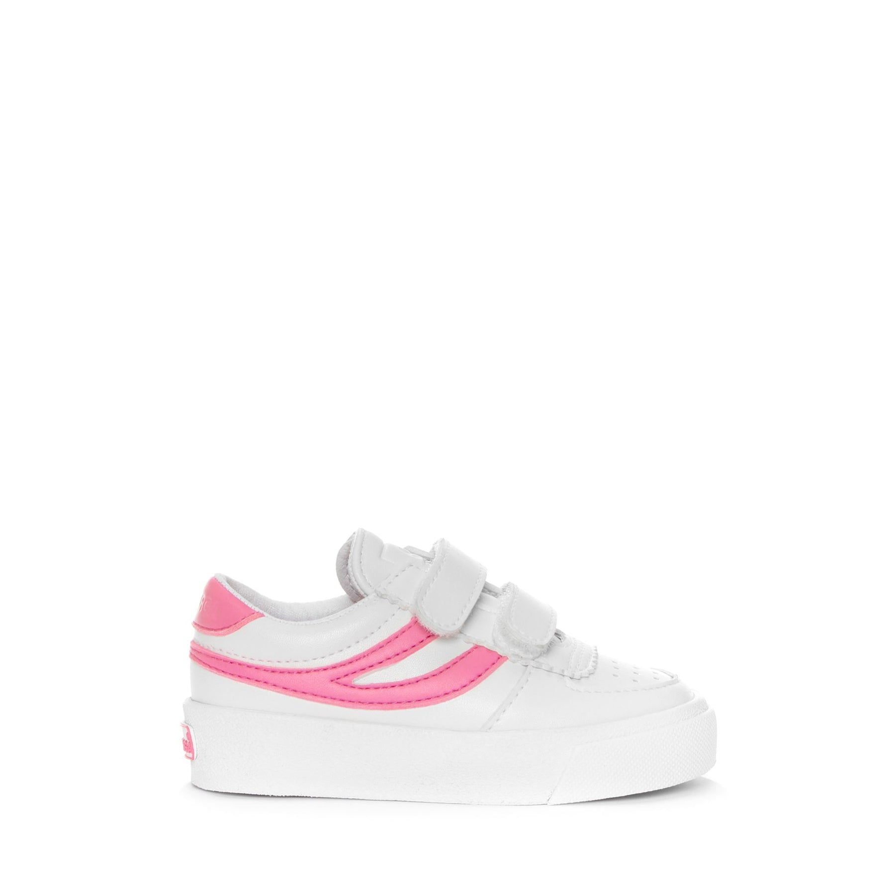 Superga 2846 KIDS SEATTLE STRAPS VEGAN MATERIALWHITE-NEON PINK