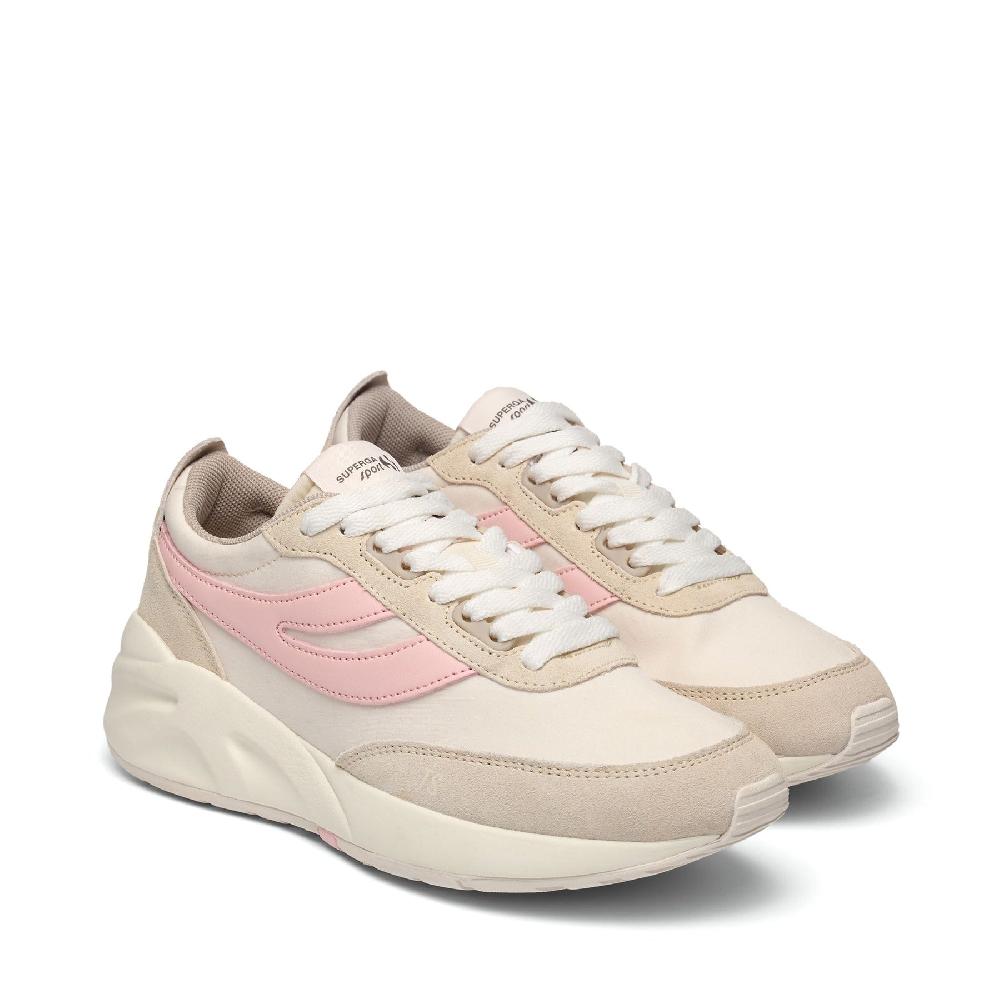 Superga 4089 TRAINING 9TS SLIMWHITE AVORIO-BEIGE LT-NOSEGAY-BEIGE NATURAL-GREY STONE