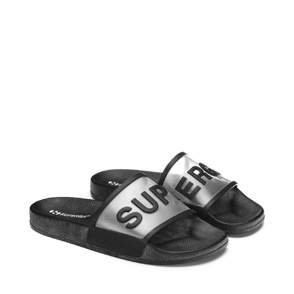 Superga 1908 SLIDES CLEAR IDENTITYBLACK