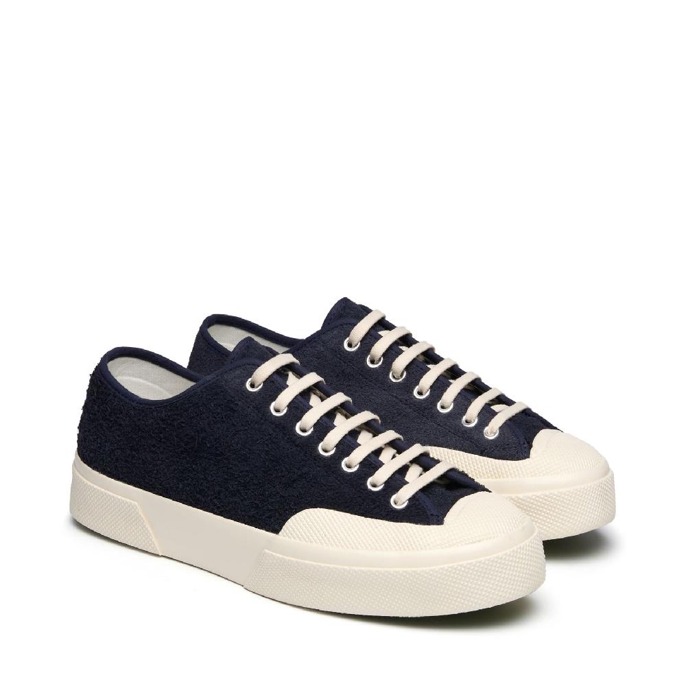 Superga 2432 WORKS HAIRY SUEDENAVY-OFF WHITE