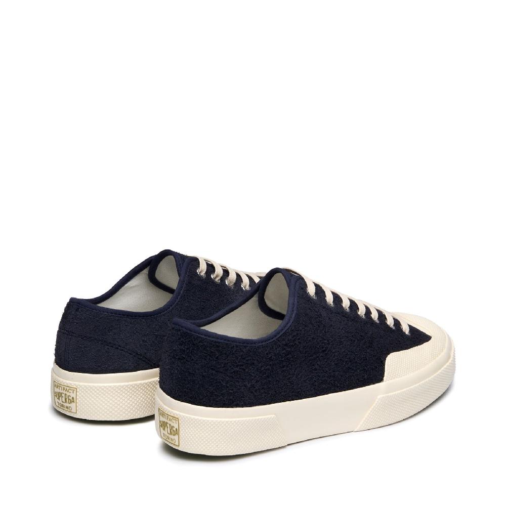 Superga 2432 WORKS HAIRY SUEDENAVY-OFF WHITE