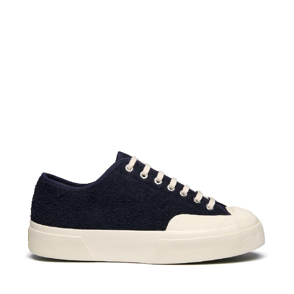 Superga 2432 WORKS HAIRY SUEDENAVY-OFF WHITE