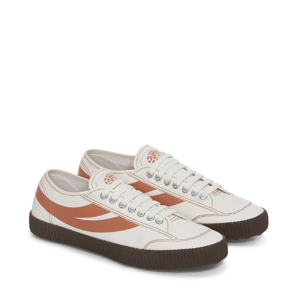 Superga 2619 ST 1WHITE AVORIO-BROWN LEATHER