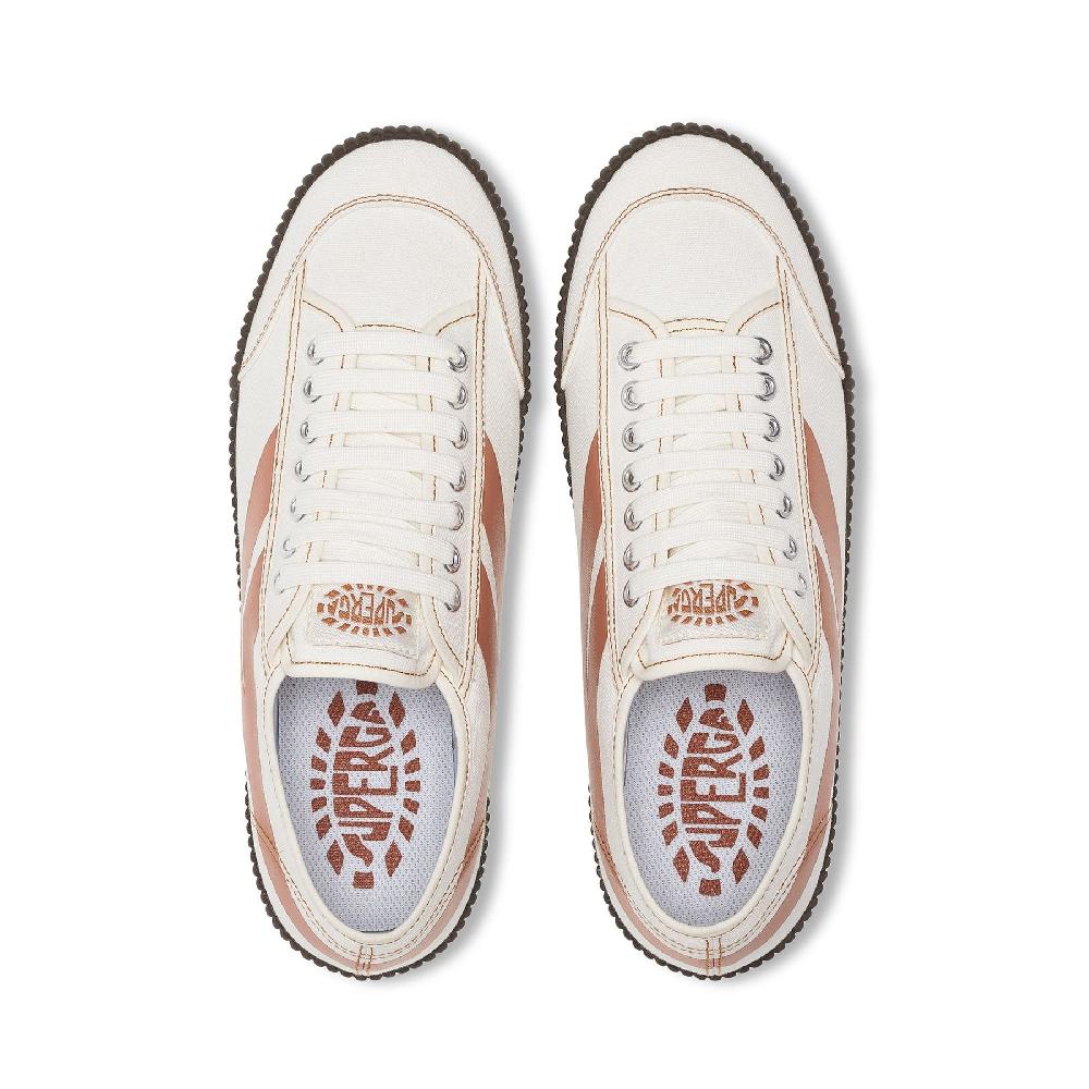 Superga 2619 ST 1WHITE AVORIO-BROWN LEATHER
