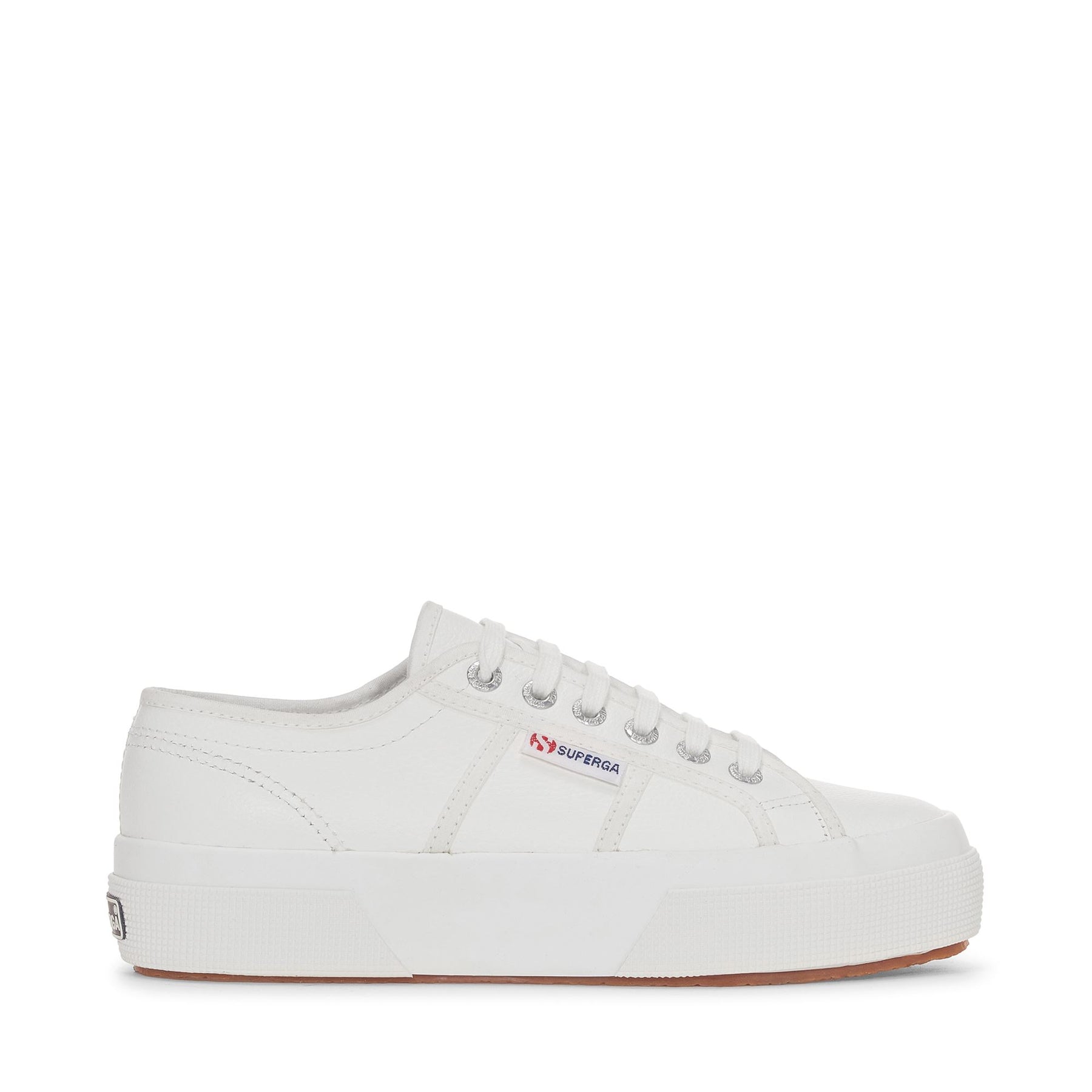 Superga 2740 PLATFORM TUMBLED LEATHERWHITE