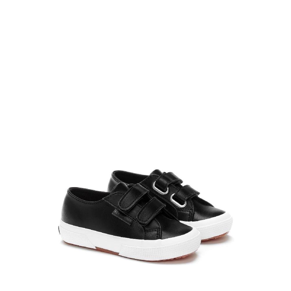 Superga 2750 KIDS STRAPS VEGAN MATERIALBLACK-WHITE