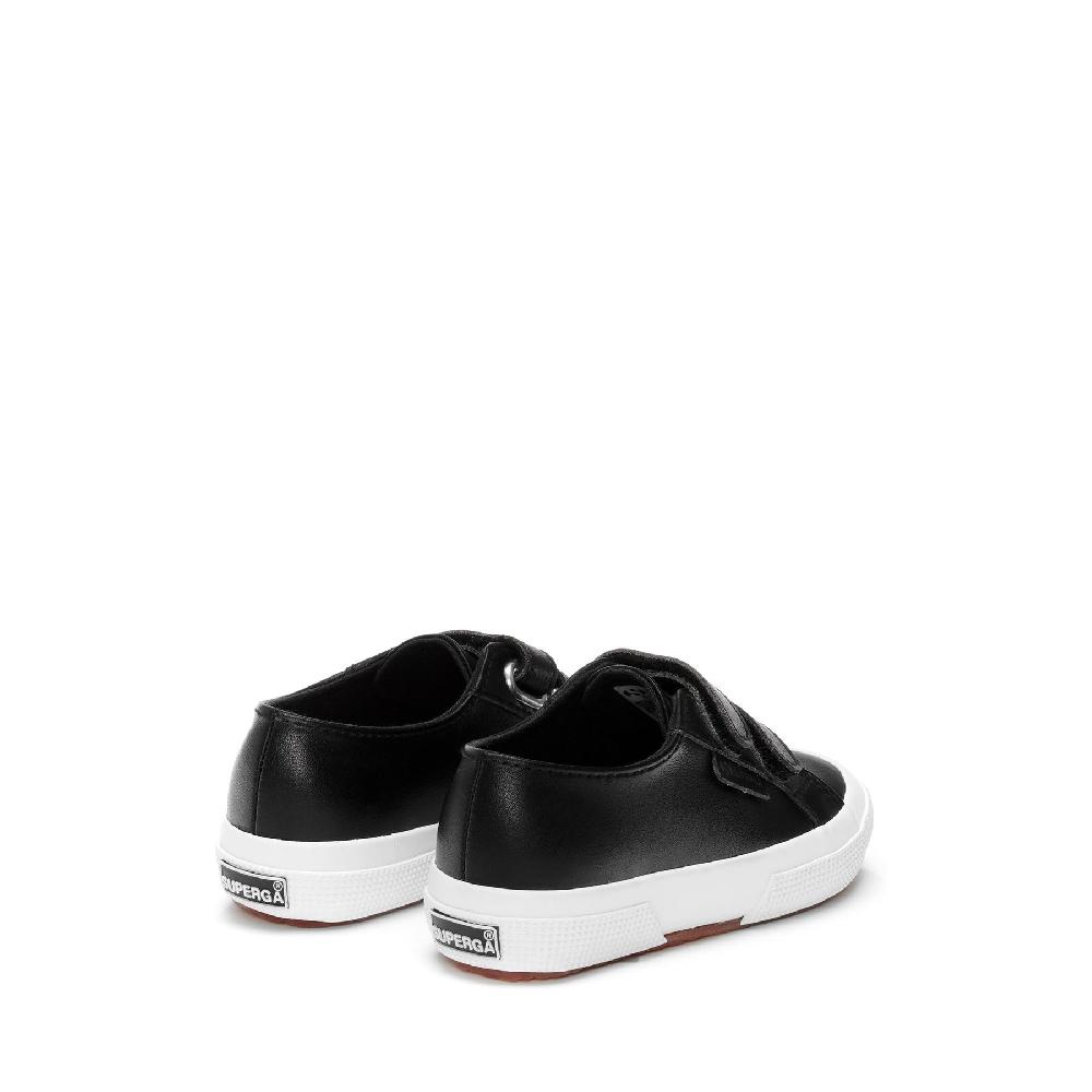 Superga 2750 KIDS STRAPS VEGAN MATERIALBLACK-WHITE