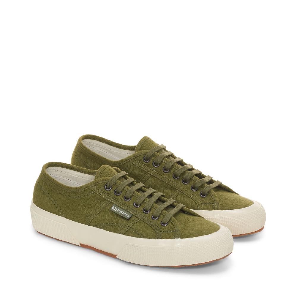 Superga 2750 OG HERRINGBONEGREEN-OFF WHITE