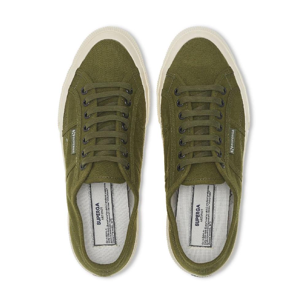 Superga 2750 OG HERRINGBONEGREEN-OFF WHITE