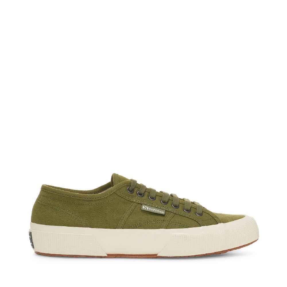 Superga 2750 OG HERRINGBONEGREEN-OFF WHITE
