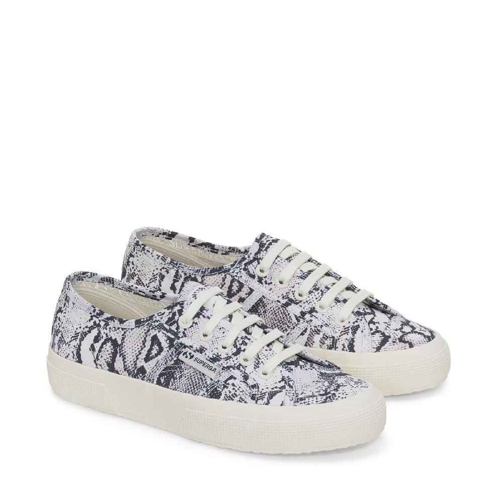 Superga 2750 PRINTWHITE AVORIO-NAVY SNAKE
