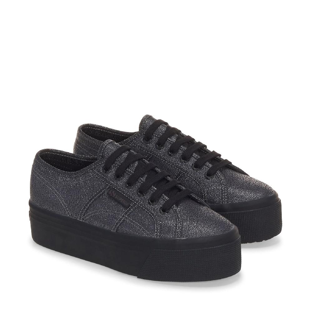 Superga 2790 PLATFORM LAMETOTAL BLACK HEMATITE
