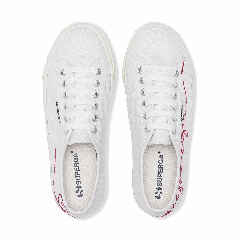 Superga 2790 RED EMBROIDERYWHITE-RED FLAME FAVORIO