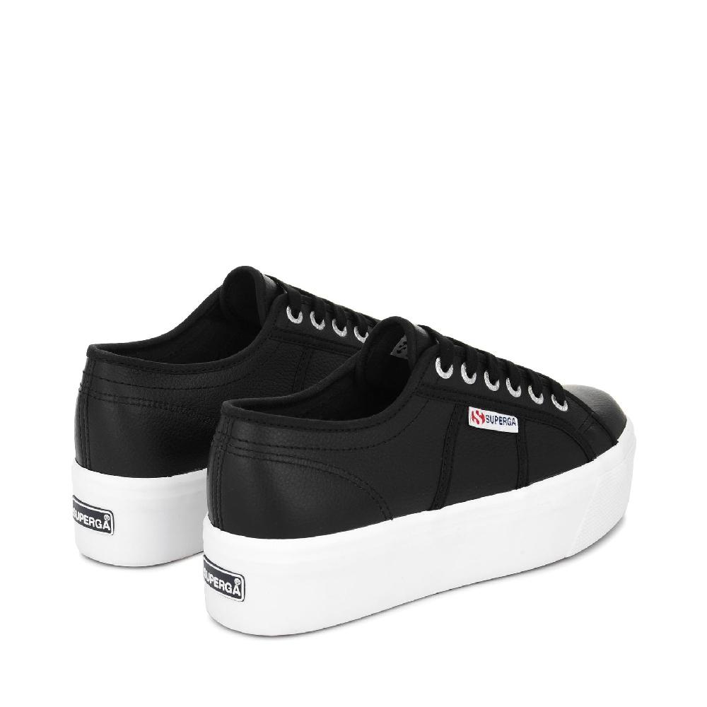 Superga 2790 TUMBLED LEATHERBLACK-WHITE