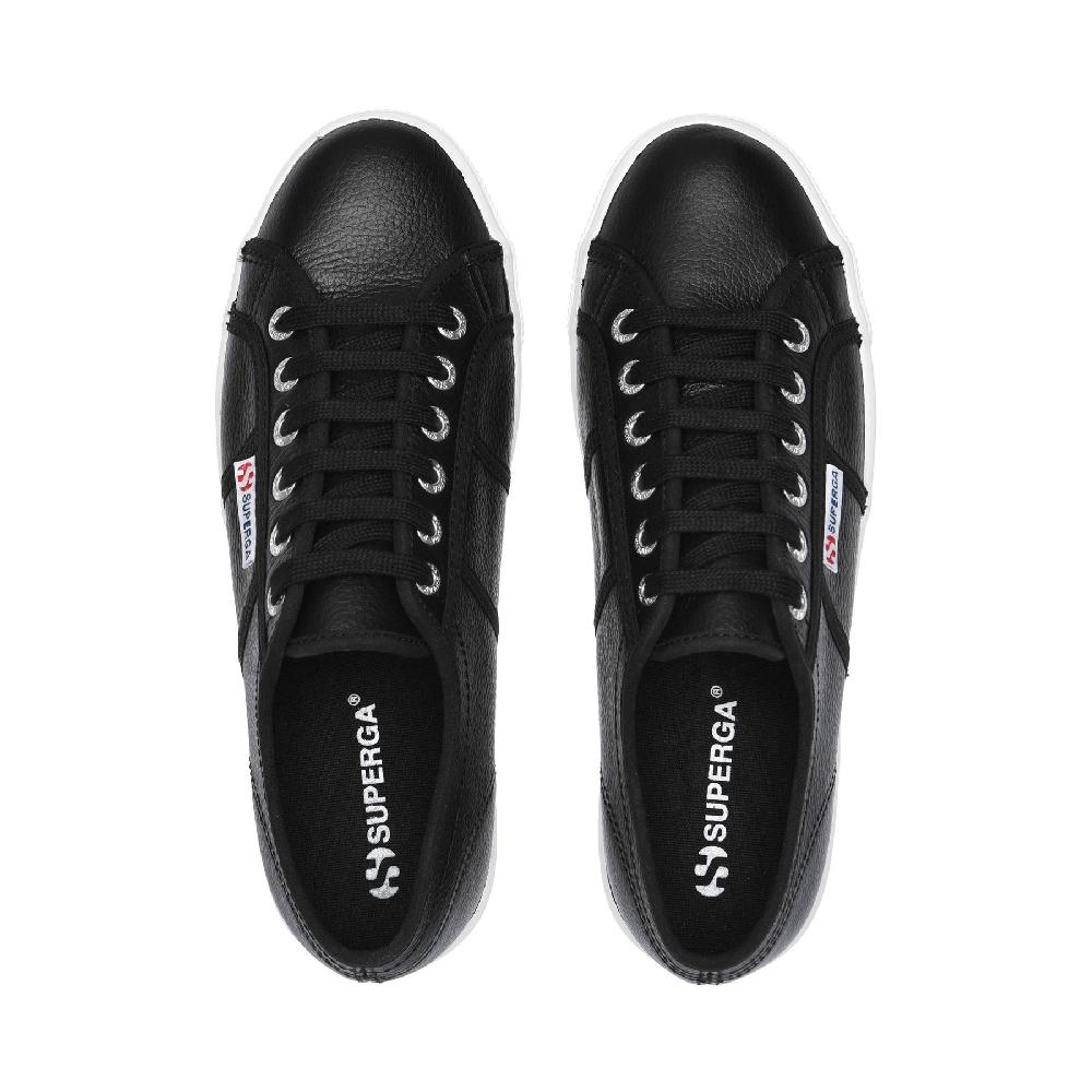 Superga 2790 TUMBLED LEATHERBLACK-WHITE