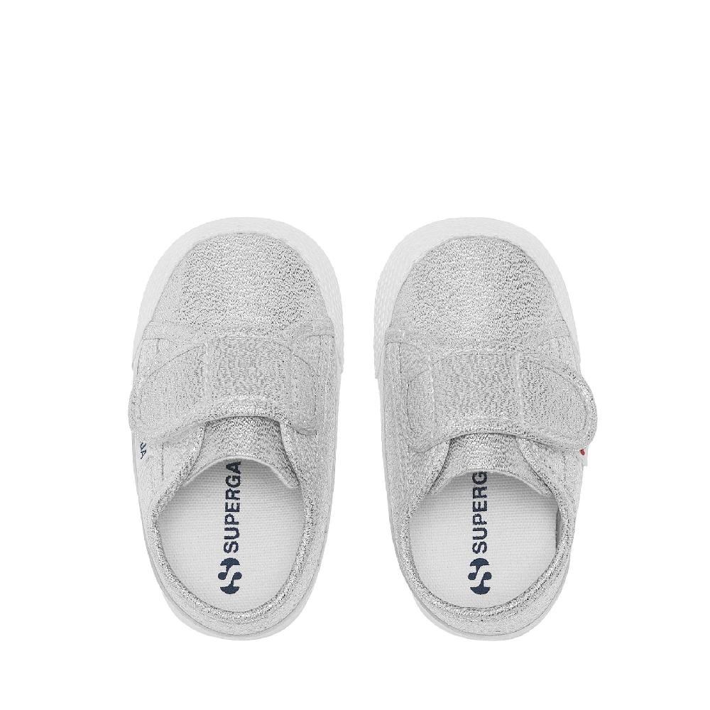 Superga 4006 BABY STRAP LAMEGREY SILVER