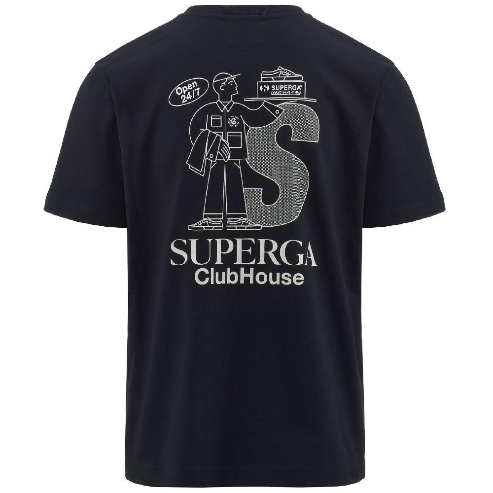 Superga T-SHIRT SUPERGA CLUBHOUSENAVY-WHITE AVORIO