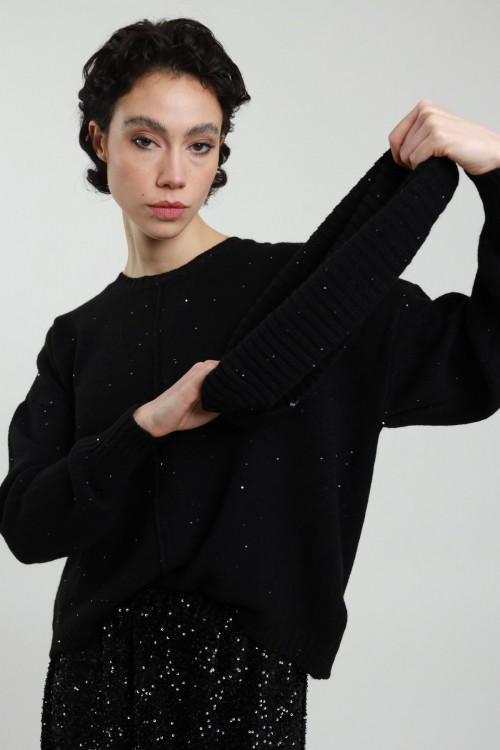 Susy Mix Maglia Collo Rimovibile Con Micro Paillettes