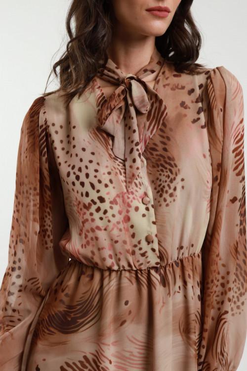 Susy Mix Abito In Fantasia Con Fiocco