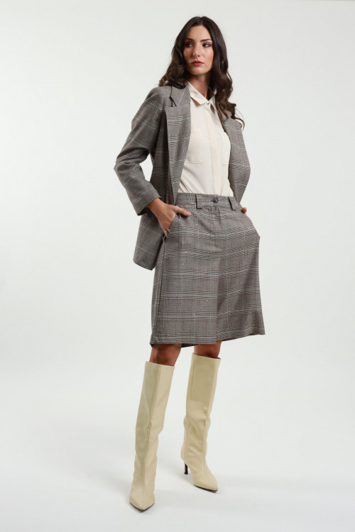 Susy Mix Bermuda Check Con Paillettes