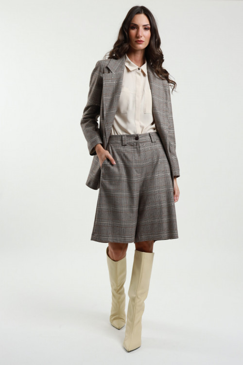 Susy Mix Bermuda Check con Paillettes