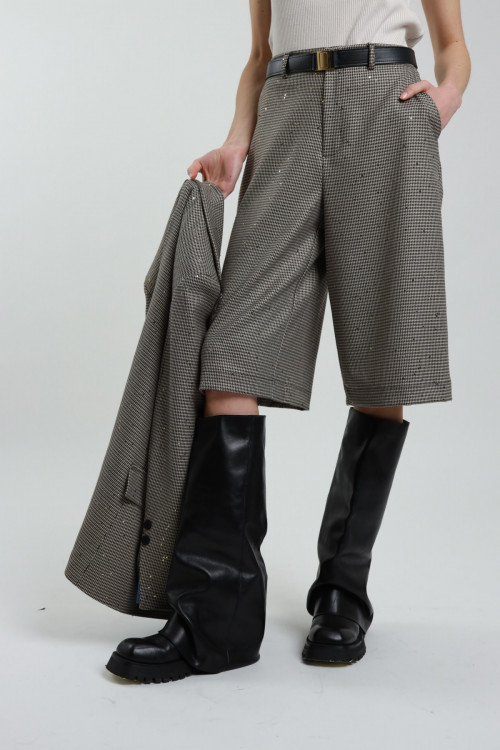 Susy Mix Bermuda Pied De Poule Micro Paillettes