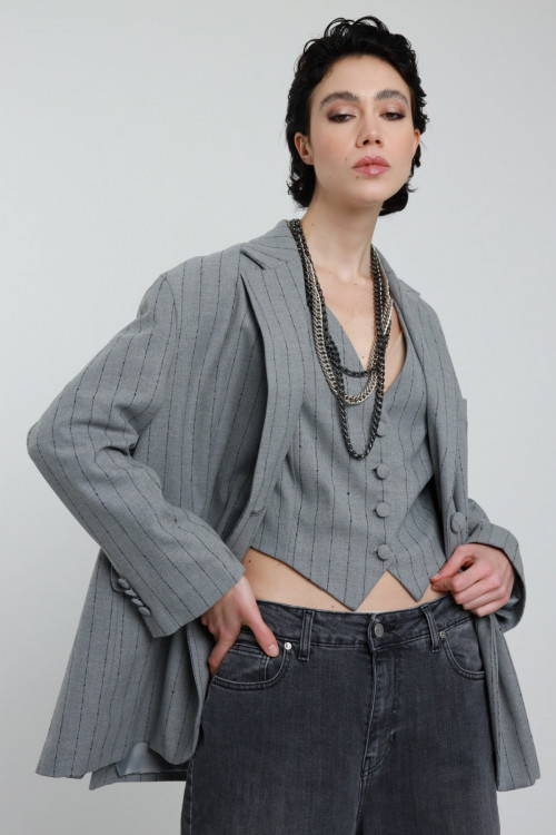 Susy Mix Blazer Over Gessato