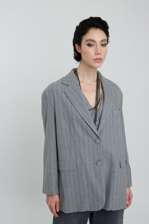 Susy Mix Blazer Over Gessato