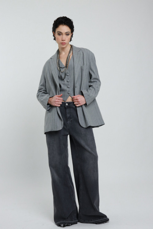 Susy Mix Blazer Over Gessato