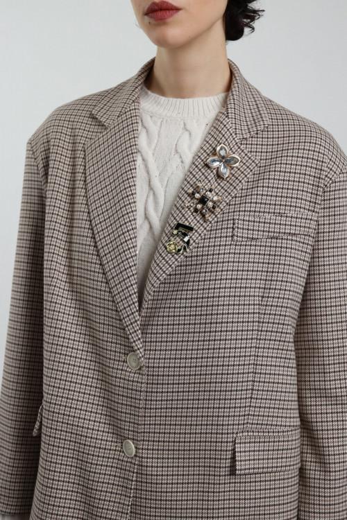 Susy Mix Blazer Over Pied De Poule